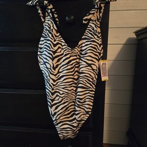 Swimsuit one piece M zebra pattern